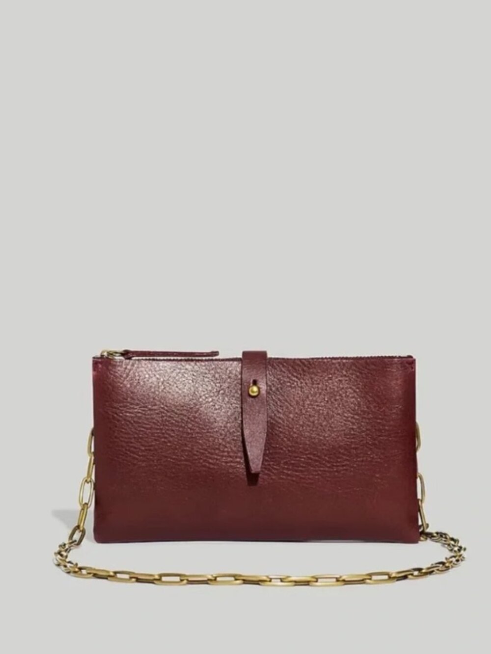 Madewell The Transport Accordion Crossbody Leather Purse Bag Maroon